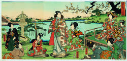 Painting by Utagawa Yoshiiku in the exhibition “Panorama of a Flourishing World: Ukiyo-e from the NMH Collection.” (Photo courtesy of NHM.)