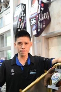 
NTHU Racing team members (left to right): Chiu Chingyu, Hsieh Shenghan, and Chen Zijing (captain).