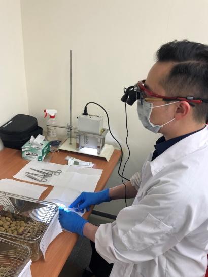 
Lin Hsin-yao(林新曜), a neurosurgeon at Mackay Memorial Hospital in Taipei, is conducting research at NTHU on a slow-acting nano-hydrogel for treating brain tumors.