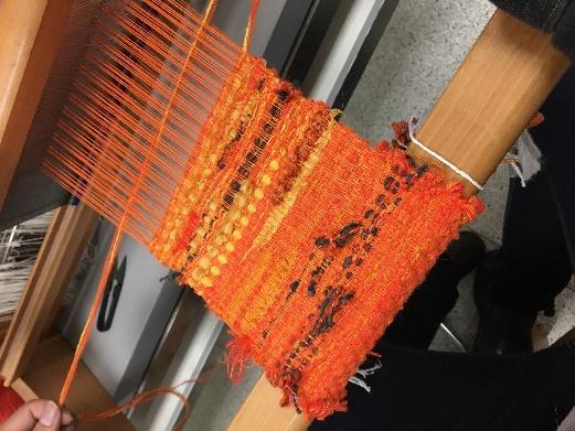 Wu Jiaying(吳家盈) taught the participants the basics of weaving.