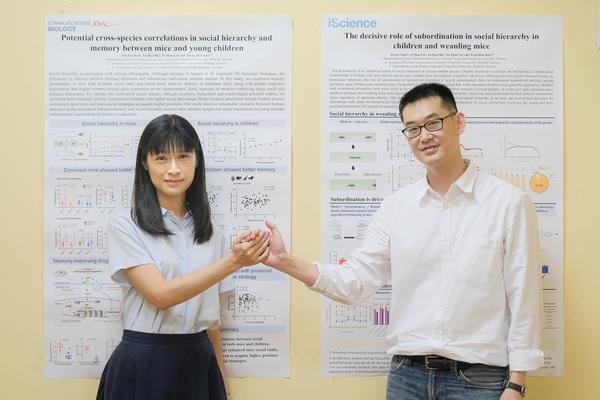 Chou Yu-Ju (left) and Kuo Tsung-Han have found that social dominance is not so much determined by who is stronger, but rather by who is willing to yield. (Photo: National Tsing Hua University)