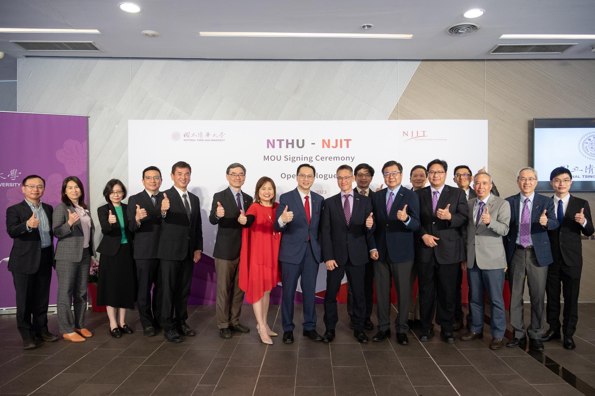 Group photo at the signing ceremony for the memorandum of understanding between NTHU and NJIT.