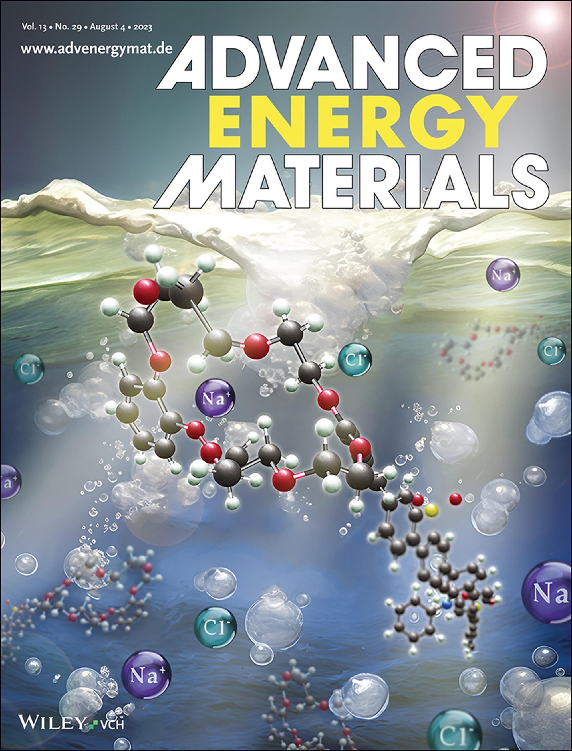 NTHU's seawater hydrogen production research findings are featured on the cover of the renowned journal Advanced Energy Materials.