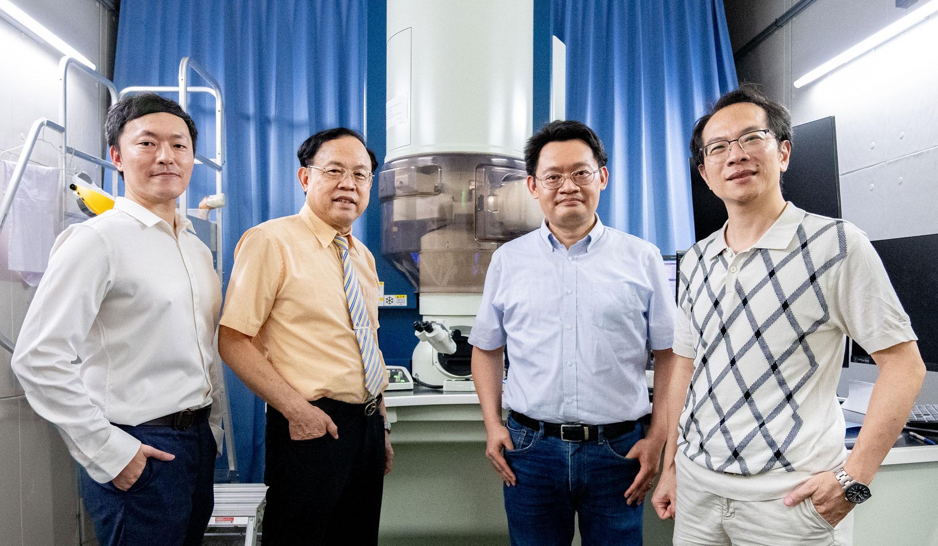 Authors (left to right) of “Clarifying the Four Core Effects of High-entropy Materials”: Wei-Lin Hsu (許瑋麟), Jien-Wei Yeh (葉均蔚), An-Chou Yeh (葉安洲), and Che-Wei Tsai (蔡哲瑋).