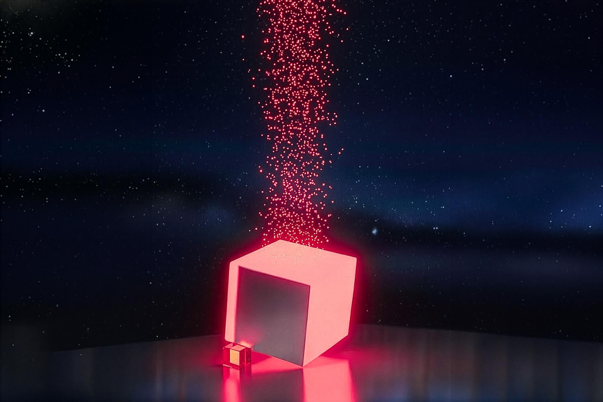 Schematic illustration of the plasmonic nanocavity structure. By integrating perovskite quantum dots into a nanocavity formed between a silver nanocube and a silver film, the device achieves ultrafast single-photon emission and record-breaking brightness. (Image courtesy of Hao-Wu Lin)