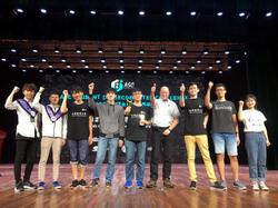 
Members of the NTHU team at the 2018 ASC Student Supercomputer Challenge (from left): Yang Tienchi, Wang Yucheng, Chang Ron, You Liyu, Scott Cheng, (organizer), Chen Weijun, and Hsu Kengjui.