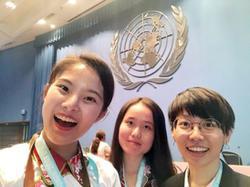 Left to right: Chiu, Kao, and Chou at the USLS.
 